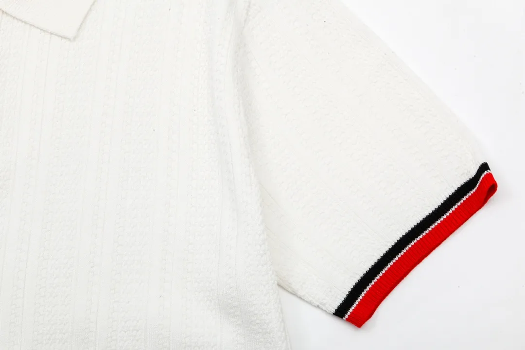 Thom Browne ➡️ POLO ， Retro Same Style Polo Versatile : White Size：M-3XL
